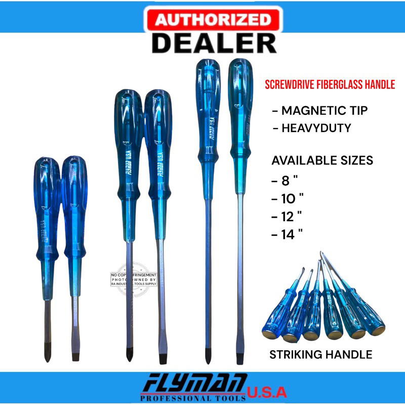 Flyman Tools Usa Original Striking Screwdriver Fiber Glass Handle ...