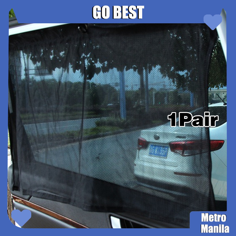 Car Sunshade UV Protection 1Pair Car Nylon Mesh Window Curtain | Shopee ...