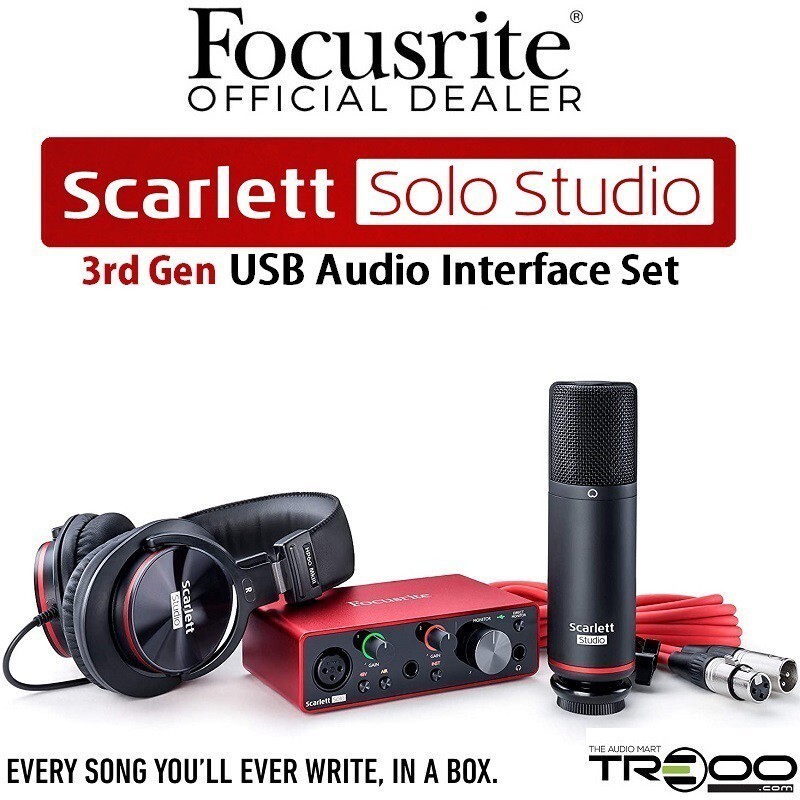 Focusrite Scarlett Solo Studio 4th Gen USB Audio Interface Set with ...