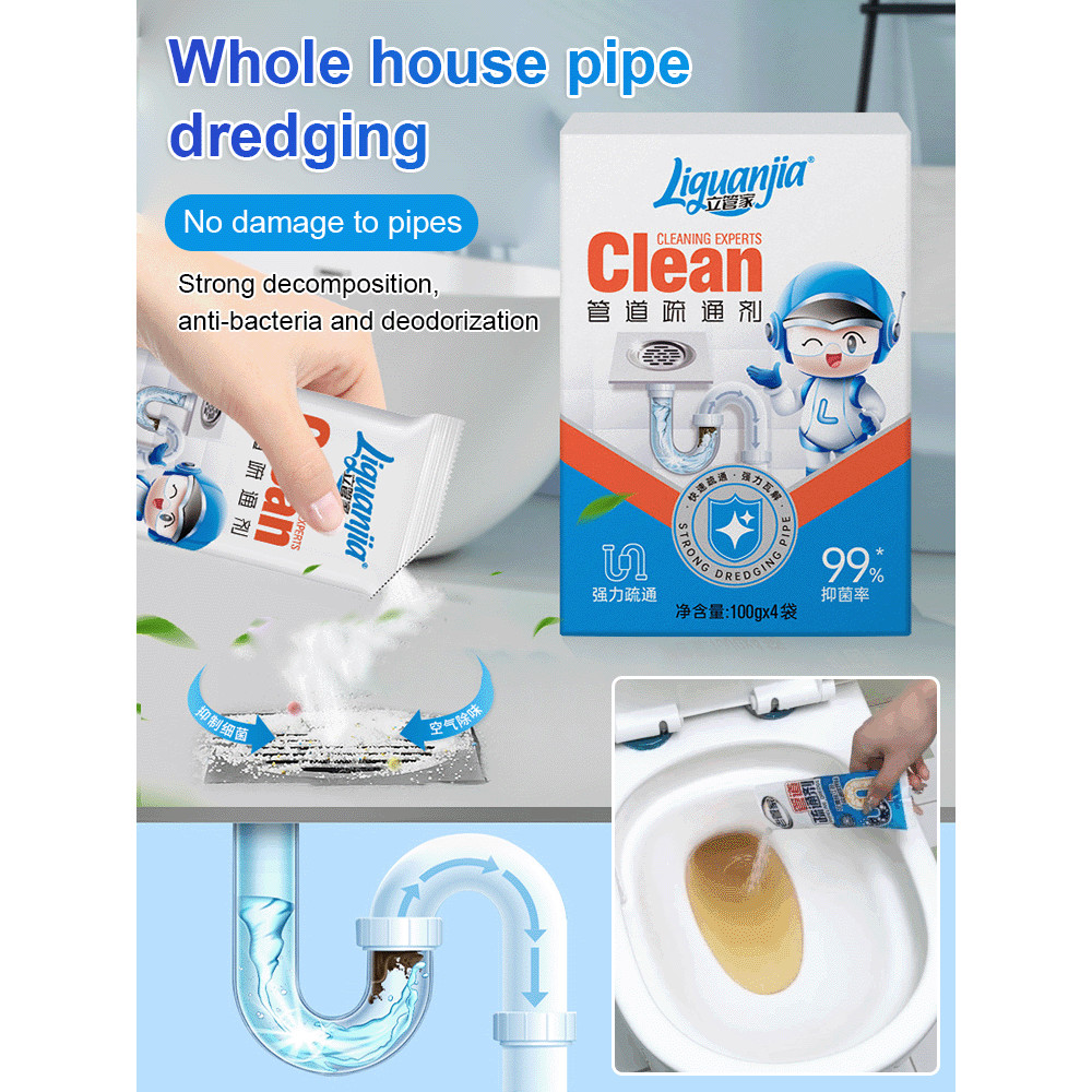 Deodorant Pipe Unclogging Powder Sewerage Powerful Inhibit Bacterial ...