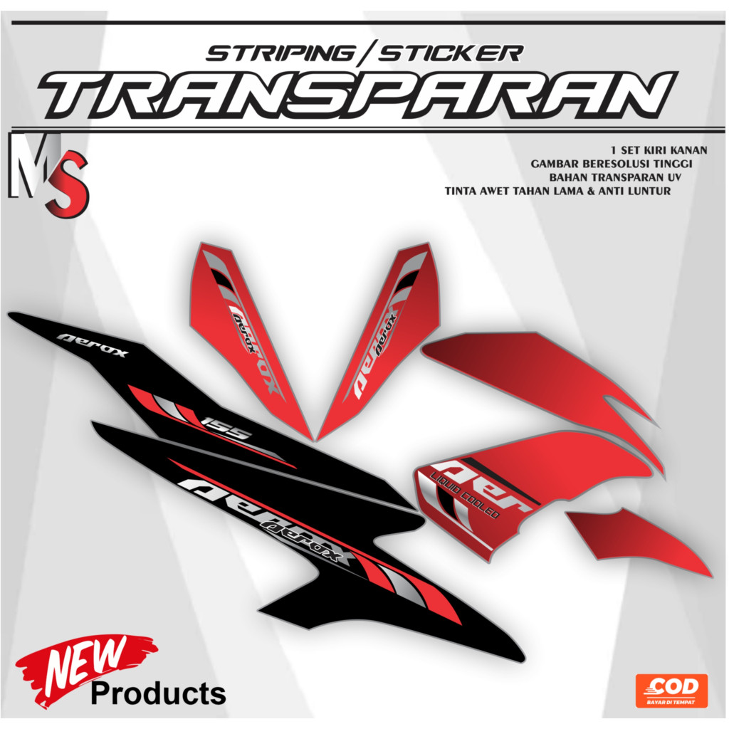 Transparent Striping MOTIF Striping Sticker Aerox Old/Old Product ...