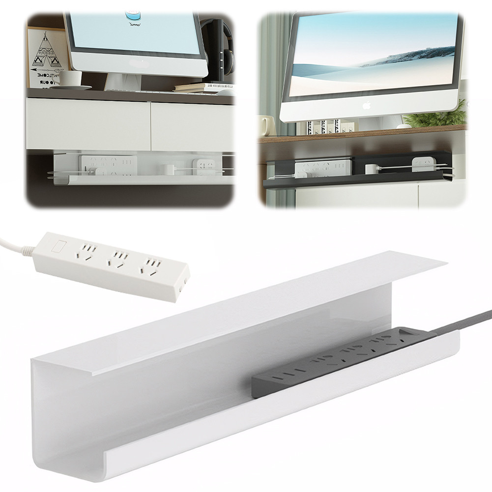 Under Desk Cable Management Tray Self Adhesive Storage Rack Flame ...