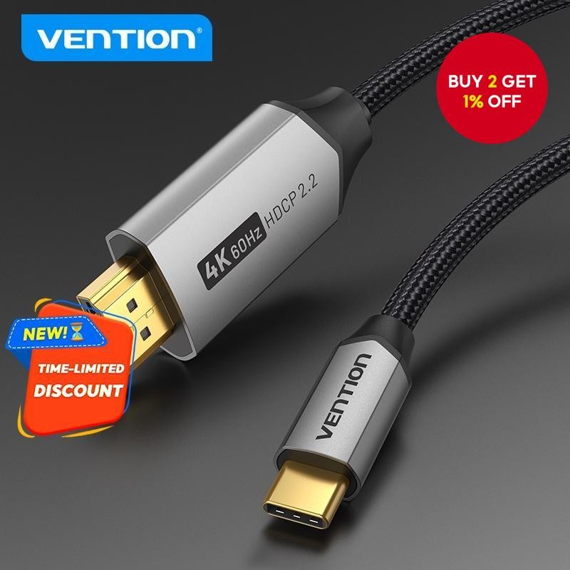 Vention USB Type C to HDMI Converter Cable 4K 60Hz 3D Visual to TV ...