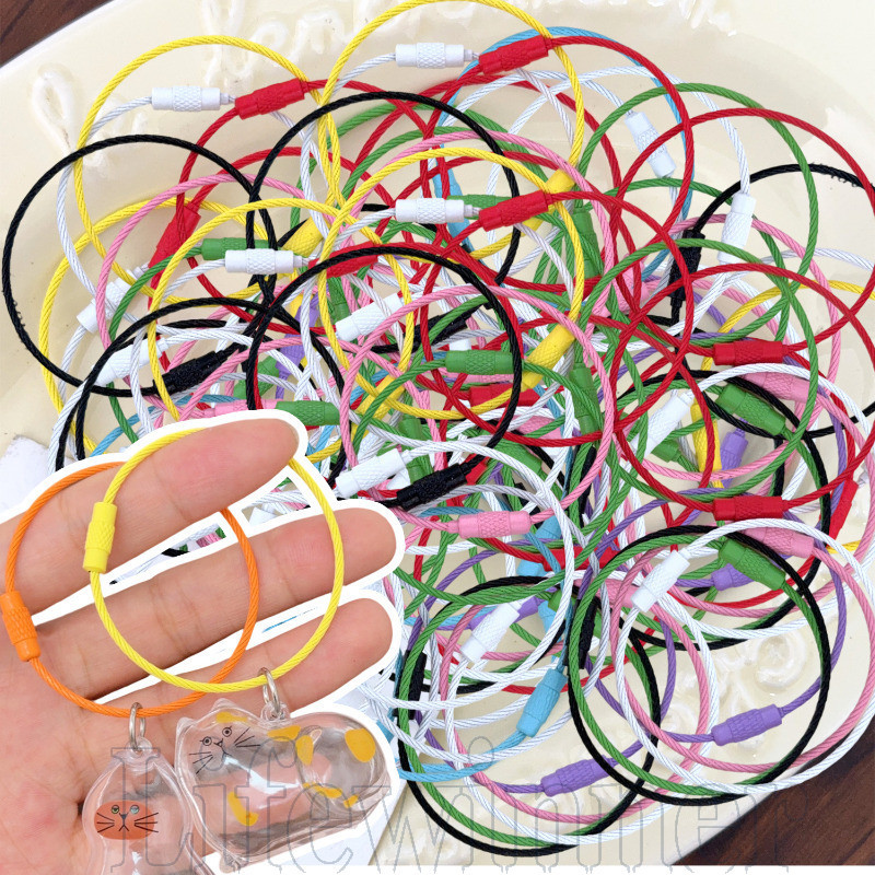 Heavy-Duty Metal Wire Keychain with Color-Sprayed Finish, Rotatable ...