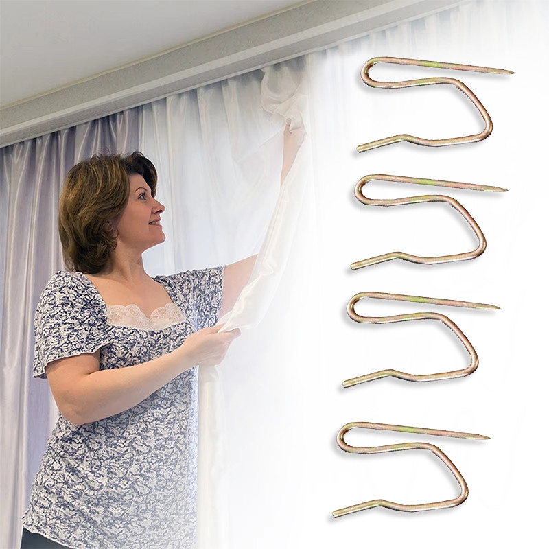 100Pcs 18*30mm Drapery Hooks Pins Curtain Hooks Pin-On Drapery Hooks ...
