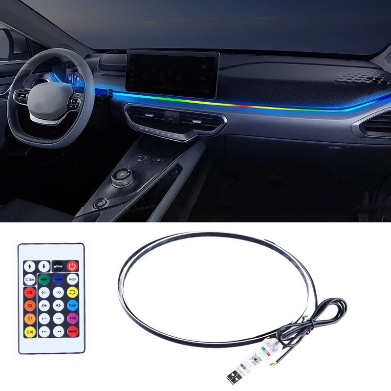Universal Car Ambient Lights LED Interior RGB Symphony Atmosphere Lamp ...