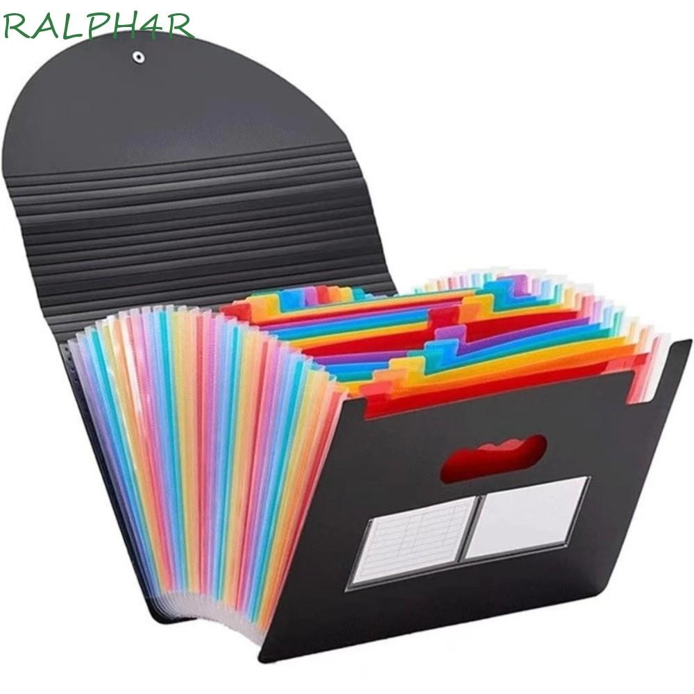 RALPH4R File Folder Organizer, 25 Pockets Rainbow Expandable Filing Box ...