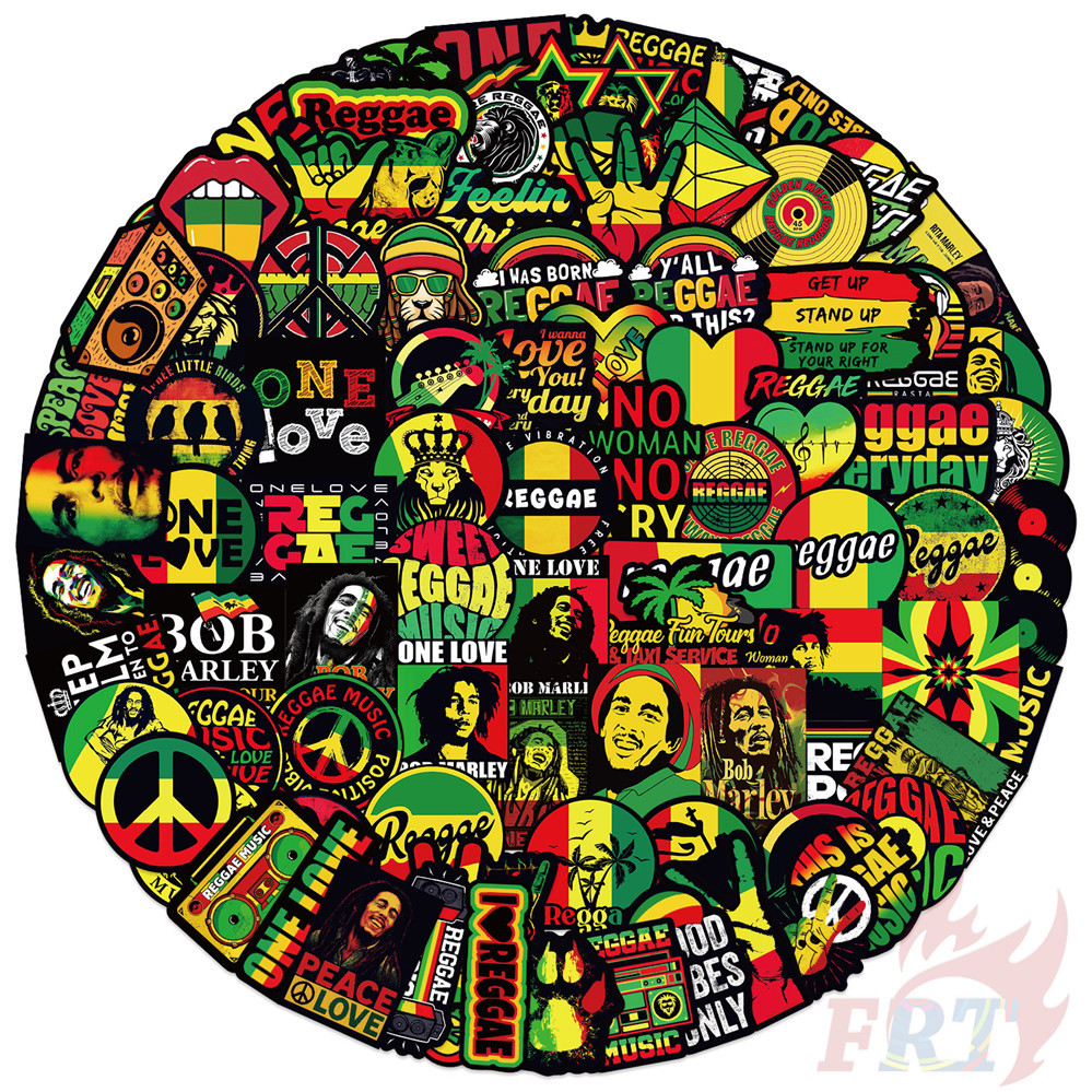 102Pcs/Set Reggae Music . Bob Marley Stickers Waterproof DIY Fashion ...