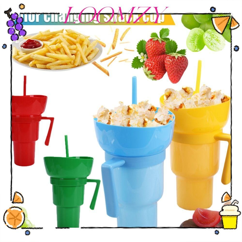 LOOMZY Popcorn Drink Cola Cup, with Handle 2 in 1 Snack Cup, Portable ...