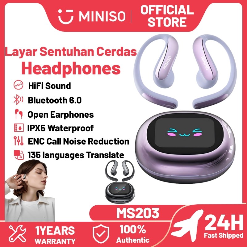 MINISO MS203 Translator Earbud Wireless Bluetooth Earphone Open