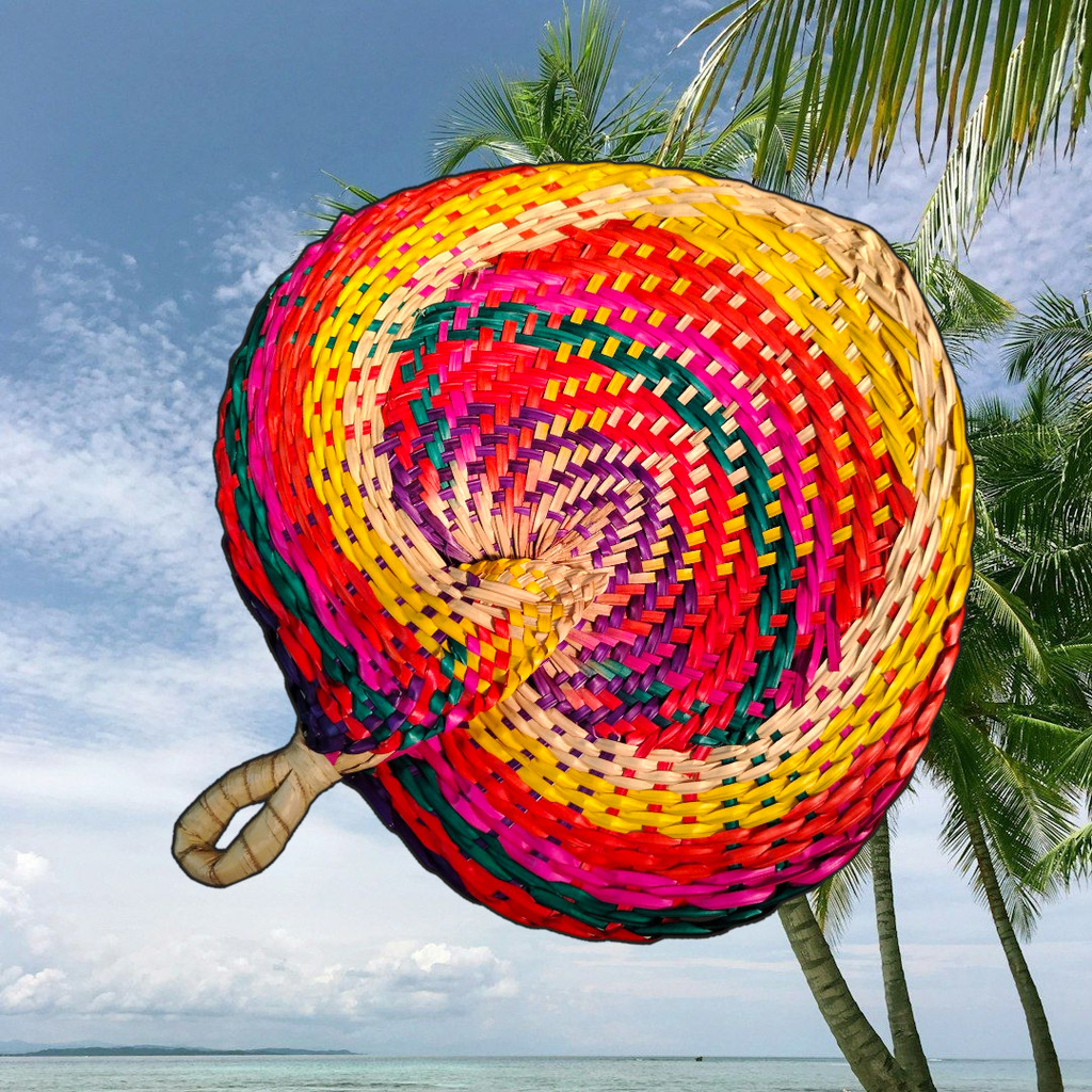 Seven Color Pamaypay, Abaniko, Native handwoven fan | Shopee Philippines
