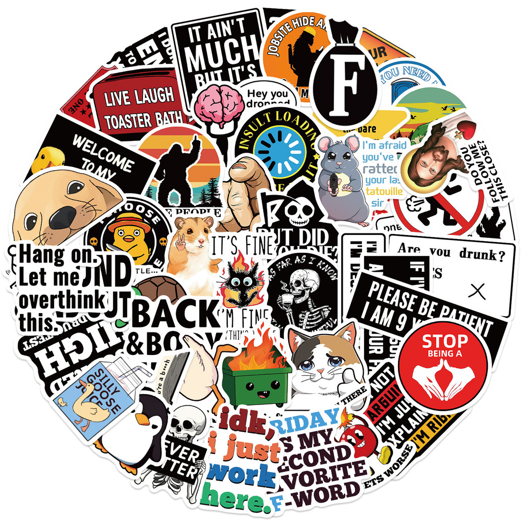Cartoon Prank Meme Graffiti Waterproof PVC Stickers (50 Pieces) - DIY ...