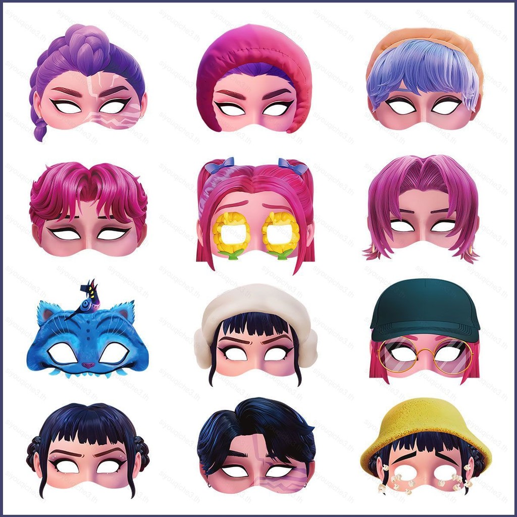SY3 12PCS/set Halloween K-Pop Demon Hunters HUNTR/X Rumi Mira Paper ...