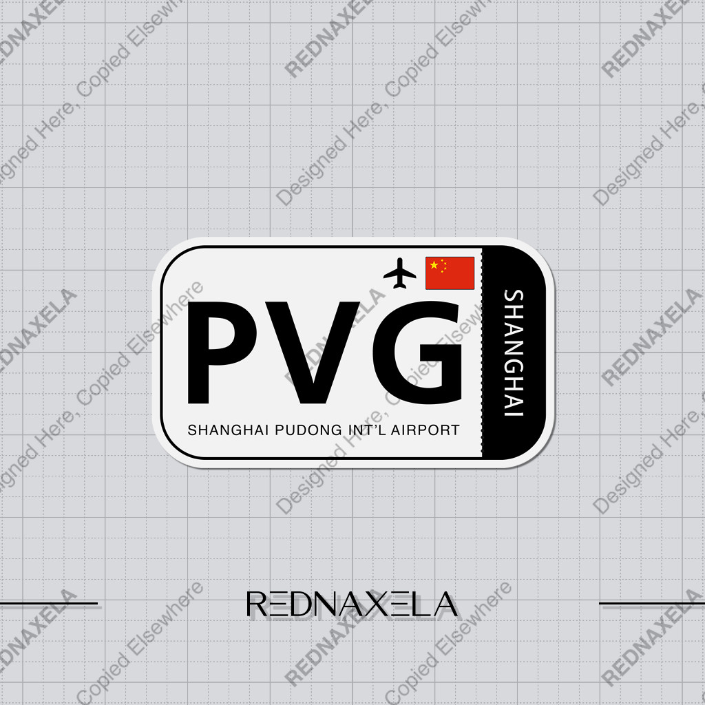 Shanghai Pudong International Airport Code PVG Sign Sticker Vinyl ...