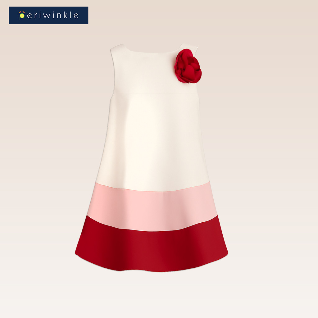 Periwinkle Girls Orelie Red Colorblock Shift Dress | Shopee Philippines