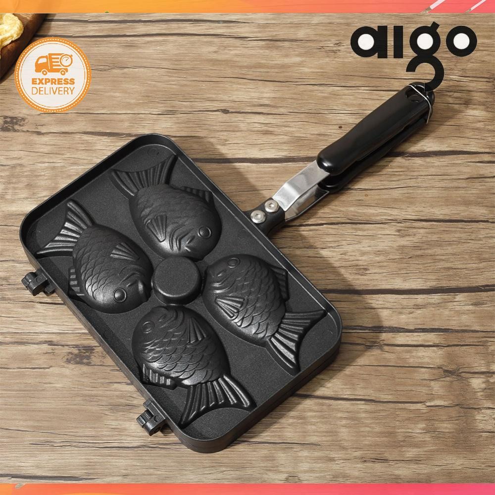 Four Fish Shaped Taiyaki Dessert Waffle Cake Maker Pan Aluminum Alloy ...