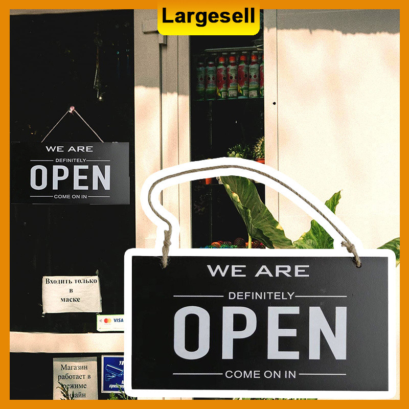 Open/Closed Double Sided Store Hanging Sign Rectangle Wooden Signage ...