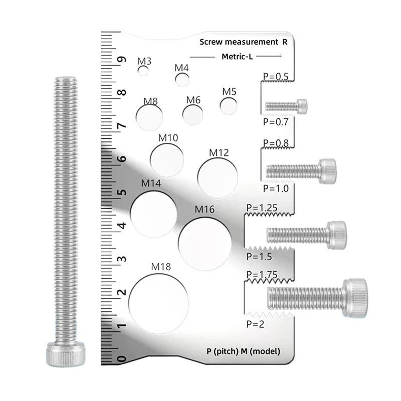 XUAN Screw Thread Pitch Gauge Ruler Measuring Tool Bolt Nut Metric ...