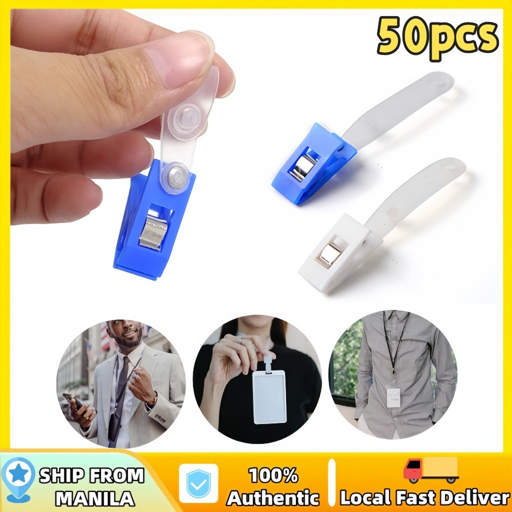 50Pcs ID Clip Badge Clips/Id Pin Clip/Id Holder Clip/Id Lace Clip with ...