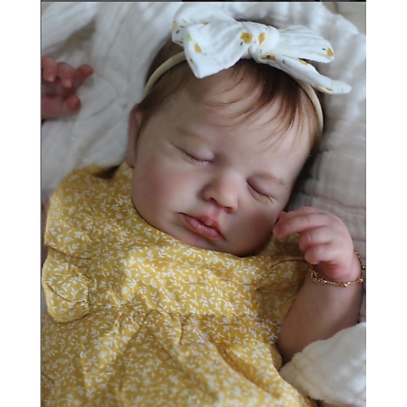 19inch Full Body Vinyl Reborn Doll Loulou with Rooted Hair Newborn Baby ...