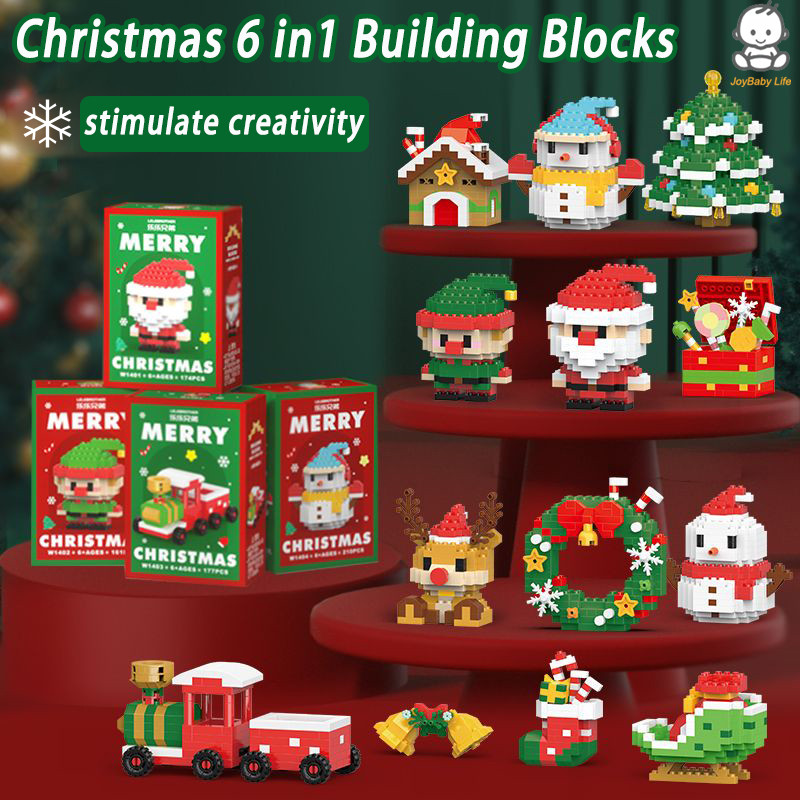 6in1 Santa Claus Train Building Blocks Toy for Kids Christmas Surprise ...