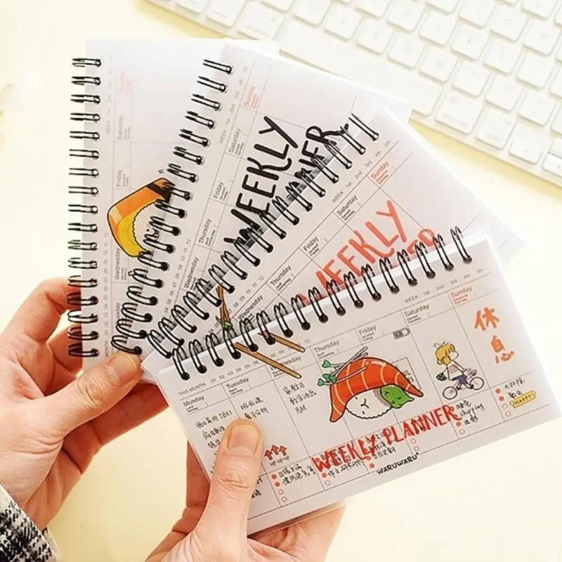 Tearable Weekly Plan Schedule Book Student Portable Coil Flip-up ...