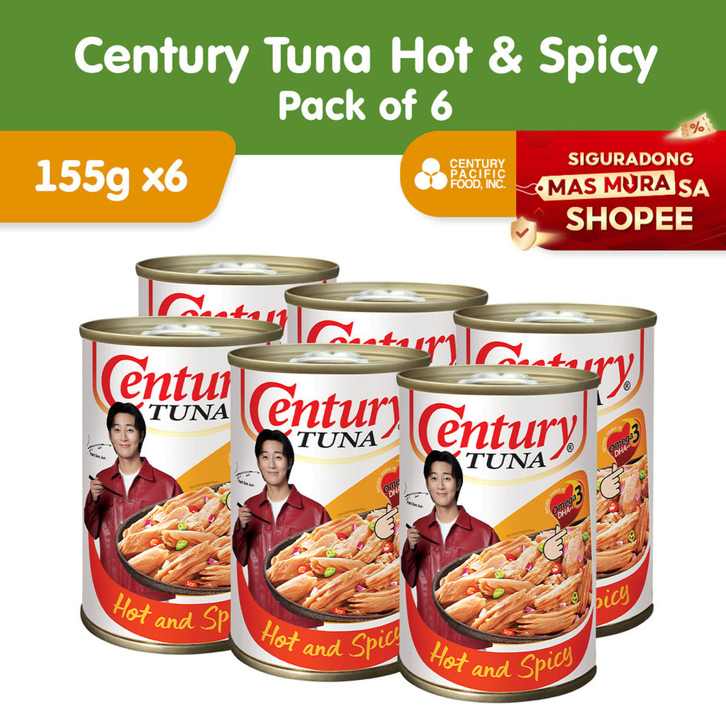 Century Tuna Hot & Spicy 155g (Pack of 6pcs) - Protein, Omega 3 DHA, No ...