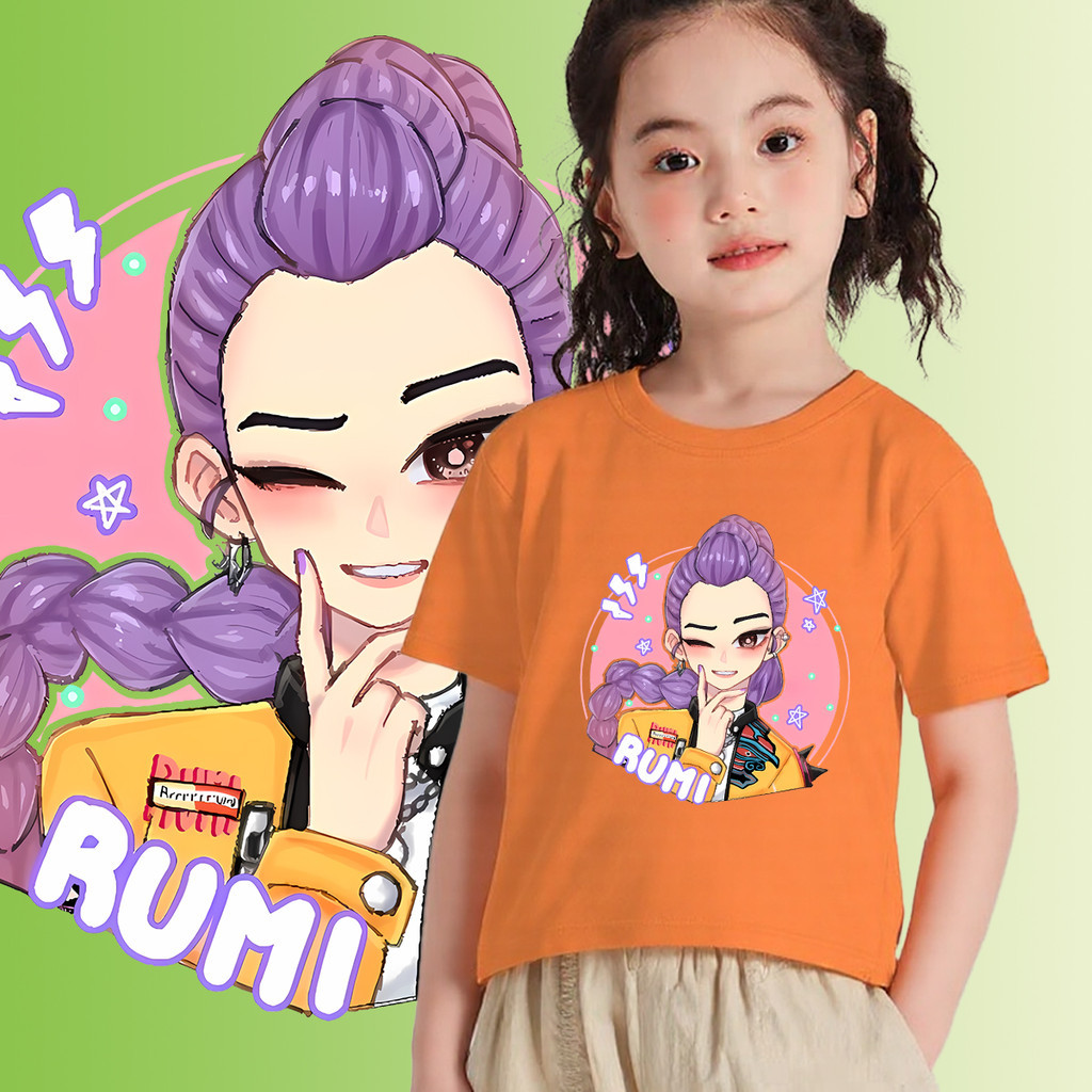 8 Colors Rumi Kpop Demon Hunter T-Shirt for Kids Korean Street Style ...