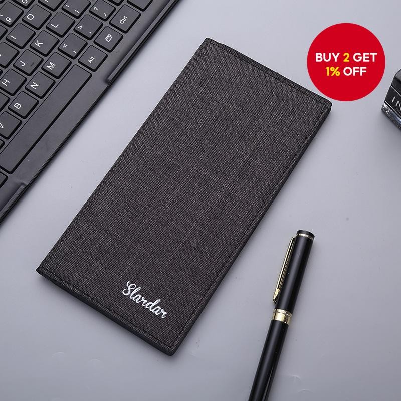 New Men's Ultra Thin Wallet Long Canvas Student Youth Trendy Fashion ...