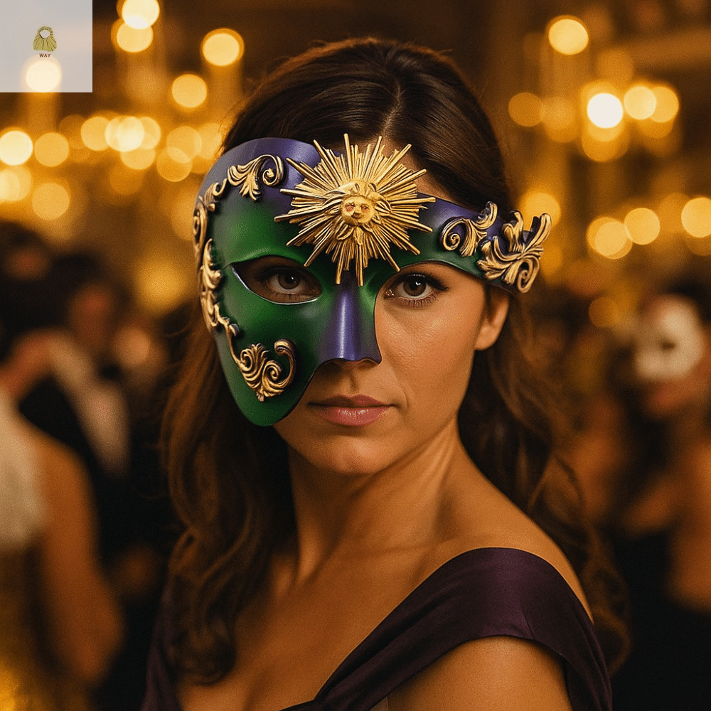WAY Roman Sun God Mask, Vintage Steampunk Venice Half-Face Masquerade ...