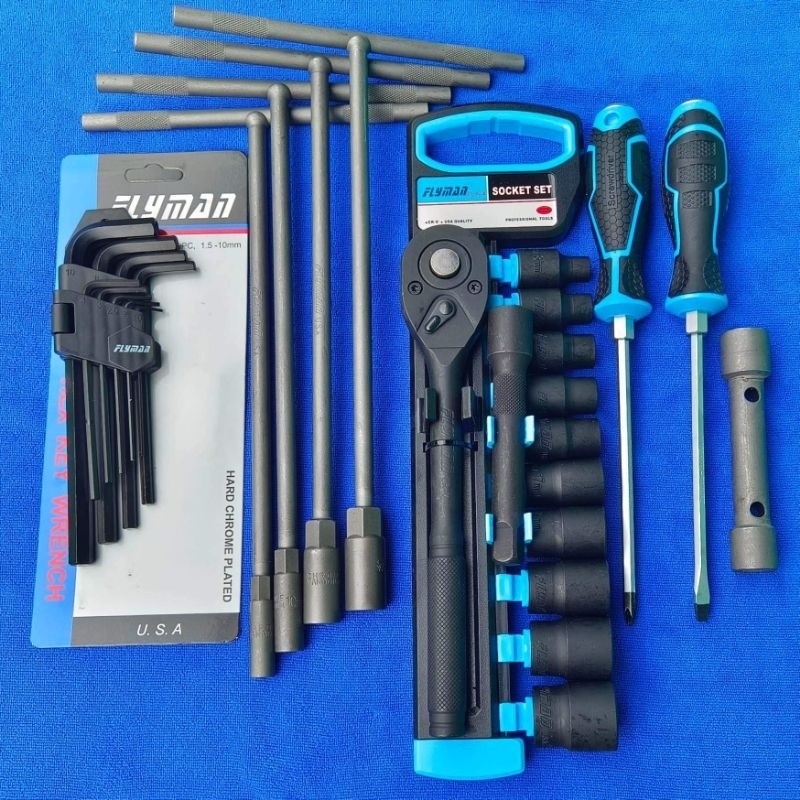 Flyman original package T wrench, 12pcs socket set, allen wrench set ...