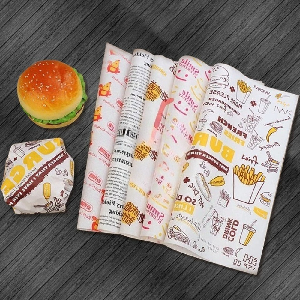 Wax Paper Burger Sandwich Cake Roll Wrapping Paper Greaseproof Liner ...