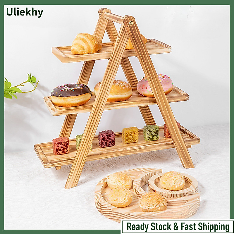 Uliekhy 3-Layer Dessert Rack Charcuterie Boards Afternoon Tea Rack ...