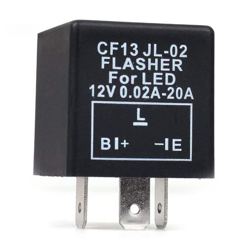12V Verstelbare LED Flasher Relais 3-pins, LED Blinker Relay Fix voor Richtingaanwijzer