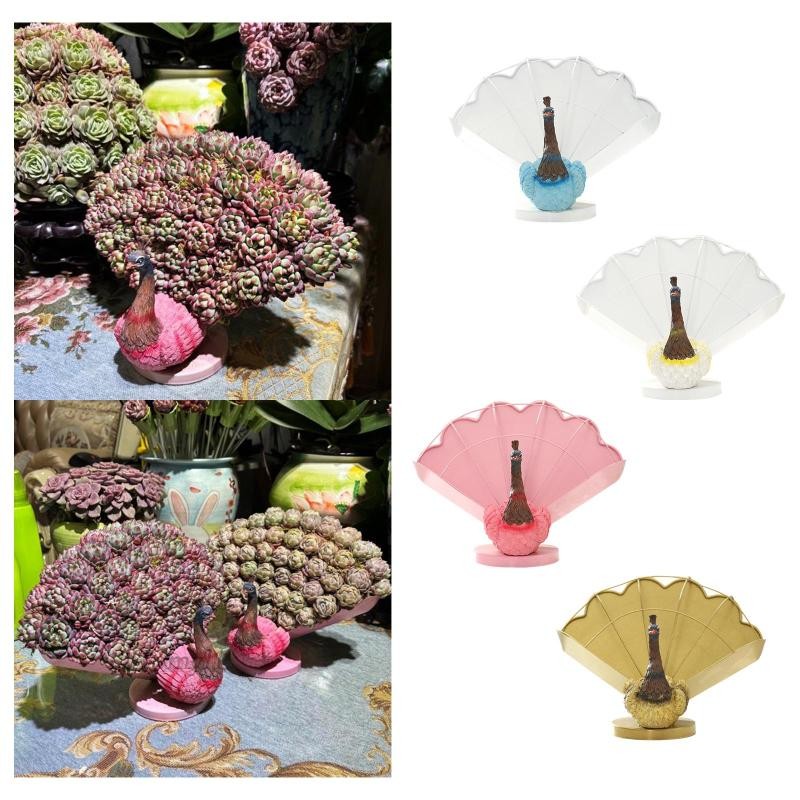 [Homyl1] Flowers Pot Peacock Pot Resin Handmade Vintage Peacock Planter ...