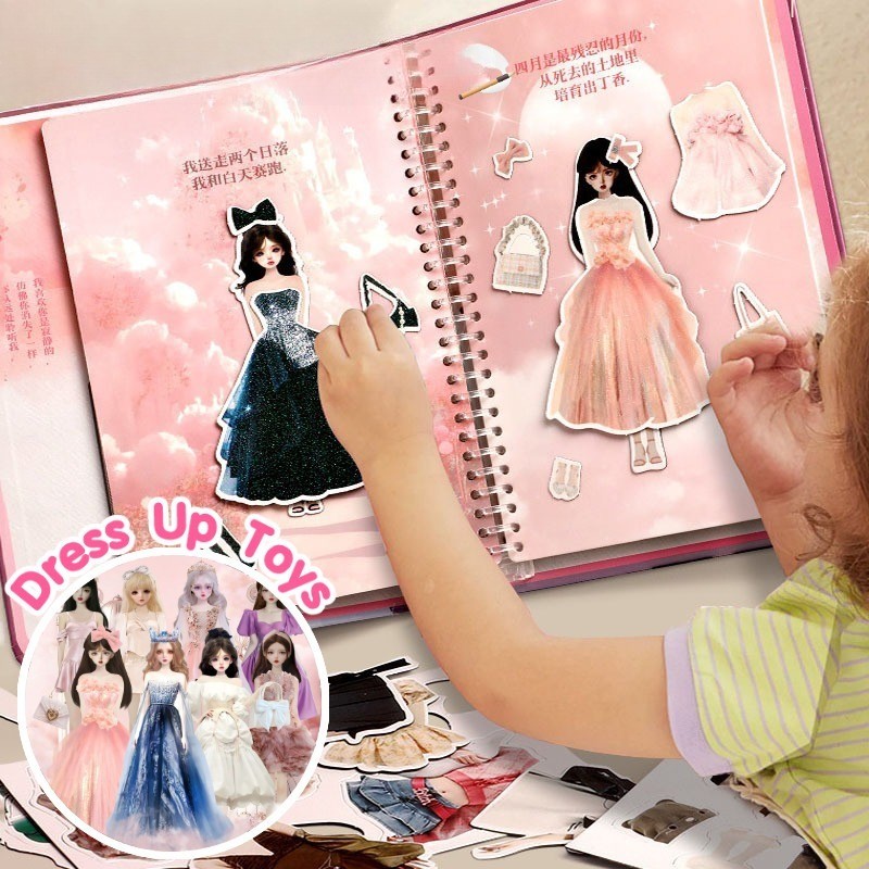 Magnetic Princess Dress Up Paper Doll Toy Reusable Stickers Quiet Book  Educational Creative Play | Shopee Philippines