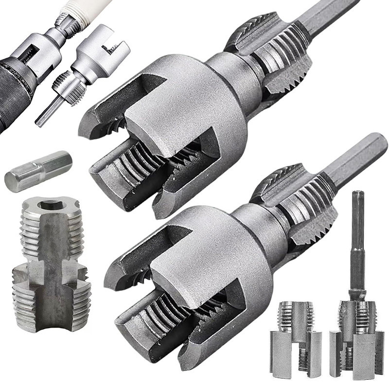 Water Pipe Thread Cutting Tool, Electric Drill PVC Pipe Threader Kit 1/ ...