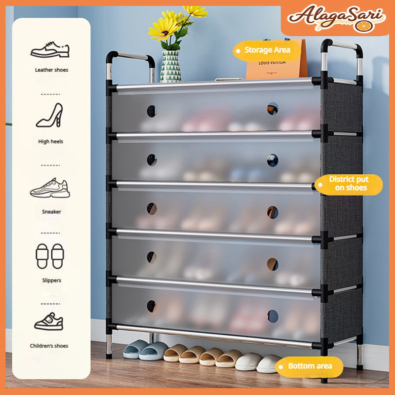 3-7 Layers Shoe Rack Organizer with Cover Dustproof Shoe Hat Rack Shoe ...