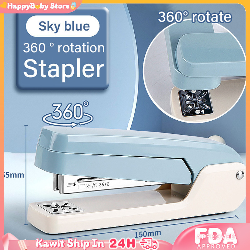 360 Rotation Stapler 24/6 Staples Heavy Duty Stapler Effortless Long ...