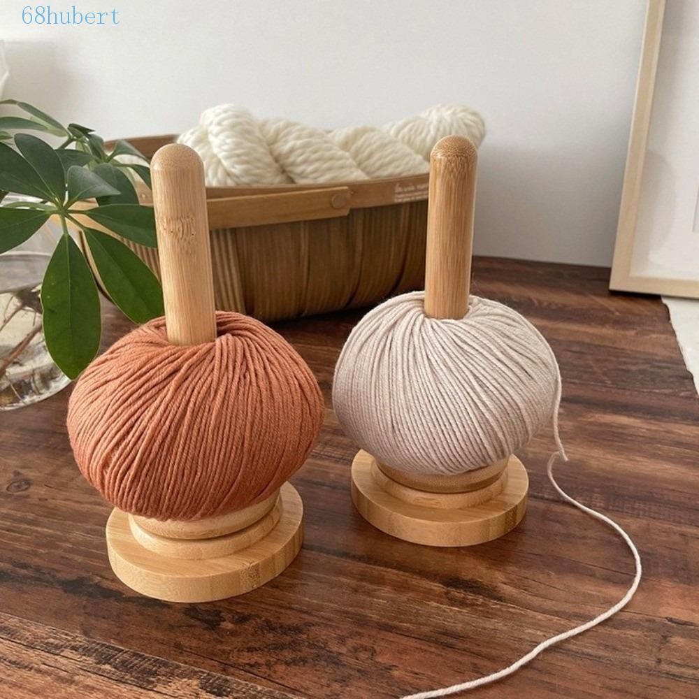 HUBERT Yarn Spool Organizer, Detachable Base Manual Dispenser Wooden ...