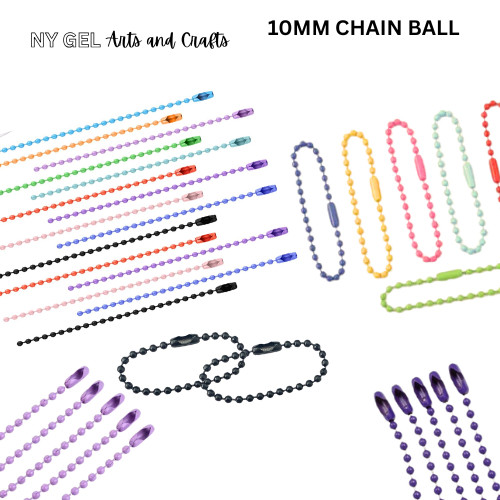 10mm Ball Chain DIY Key Chain 15 or 50pcs Ball Beads Chains 10CM LENGTH ...
