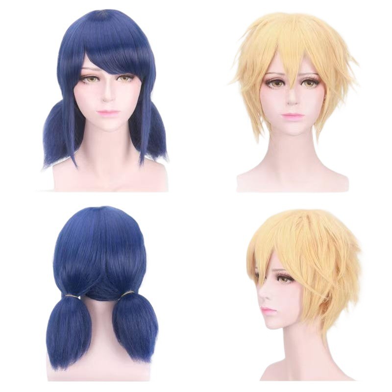 Ladybug Girl Tight-Fitting Radi Wig Black Cat Wig Blonde Reverse ...