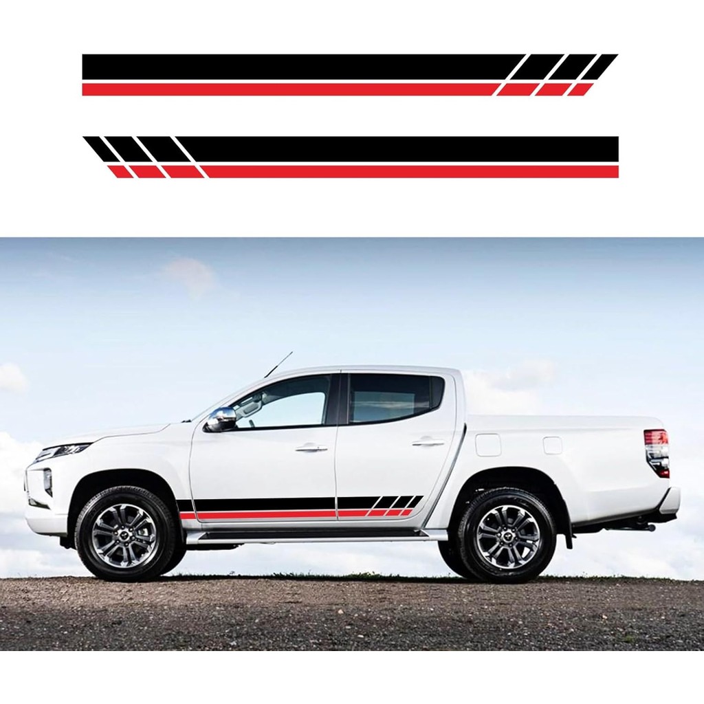 Racing Stripes Car Sticker Sport Style Striped Checkered Decals Graphic ...
