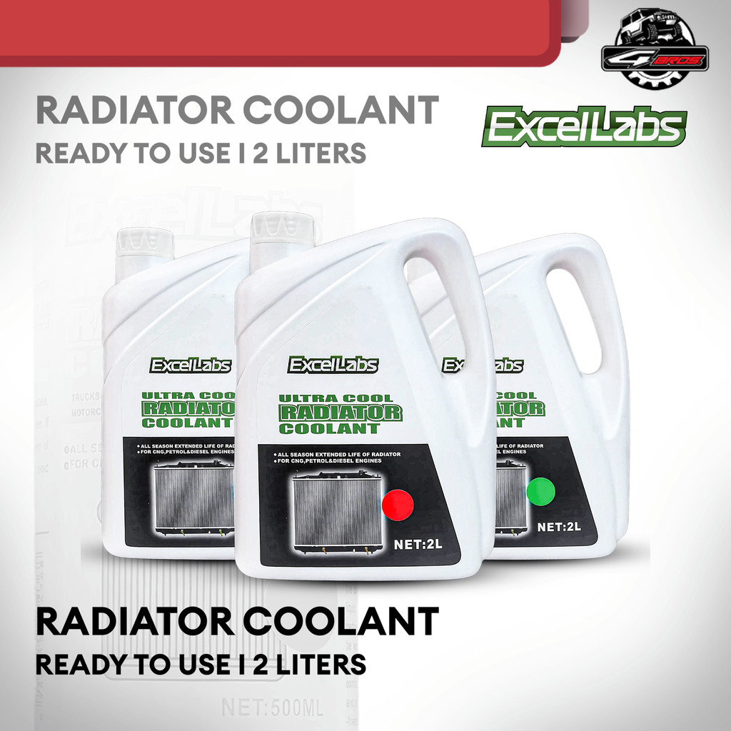 Excellabs Ready To Use Radiator Coolant RED GREEN BLUE (2 Liters ...