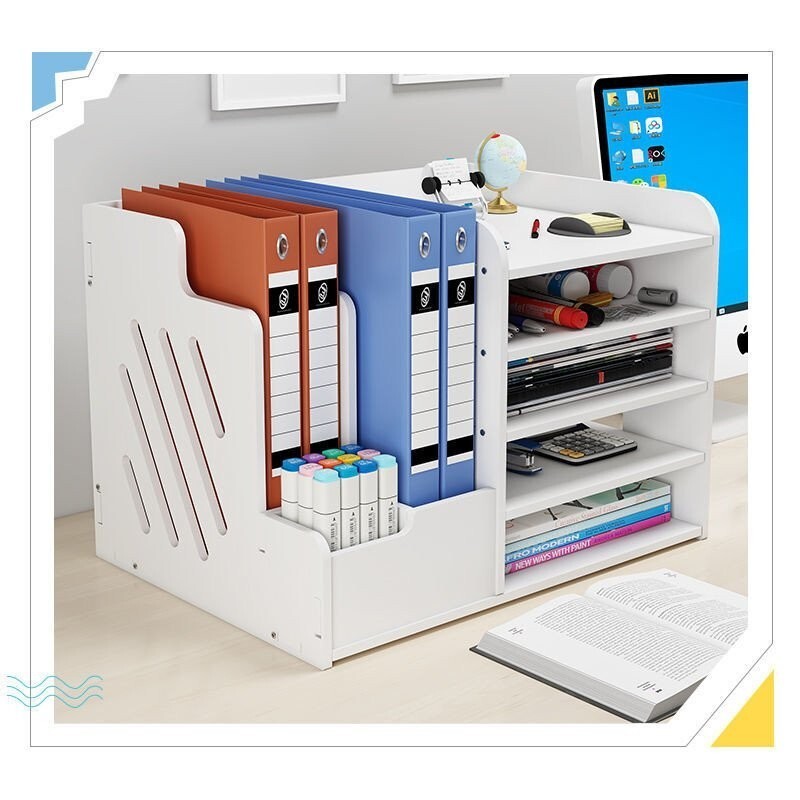 SG Office Desktop Folder Storage Box MultiLayer Data Bookstand Tidyup ...