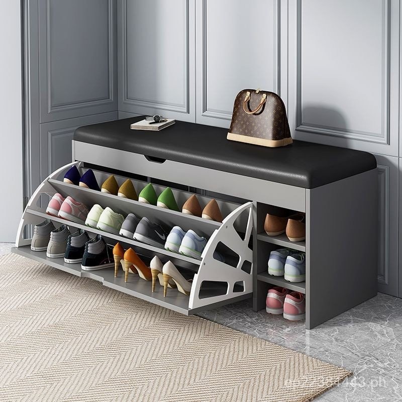 Shoe Rack Integrated Entryway Shoe Changing Bench Storage Shoe Bench ...