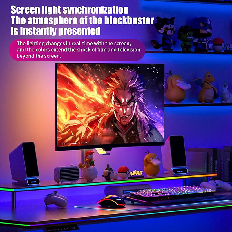 USB 5V Computer Monitor RGB Light Strip With Real Time Screen Music ...