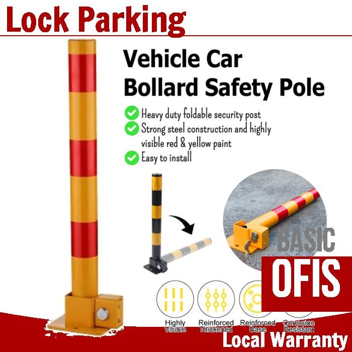 Heavy Duty Lockable Car Parking Bollard Safety Steel Column Pole 60cm ...
