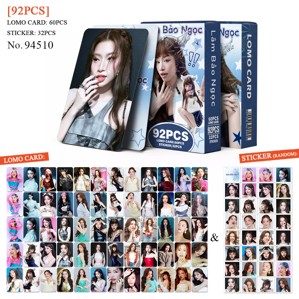 92pcs/box Vietnam Star EM XINH SAY HI LamBaoNgoc Lomo Cards BichPhuong ...