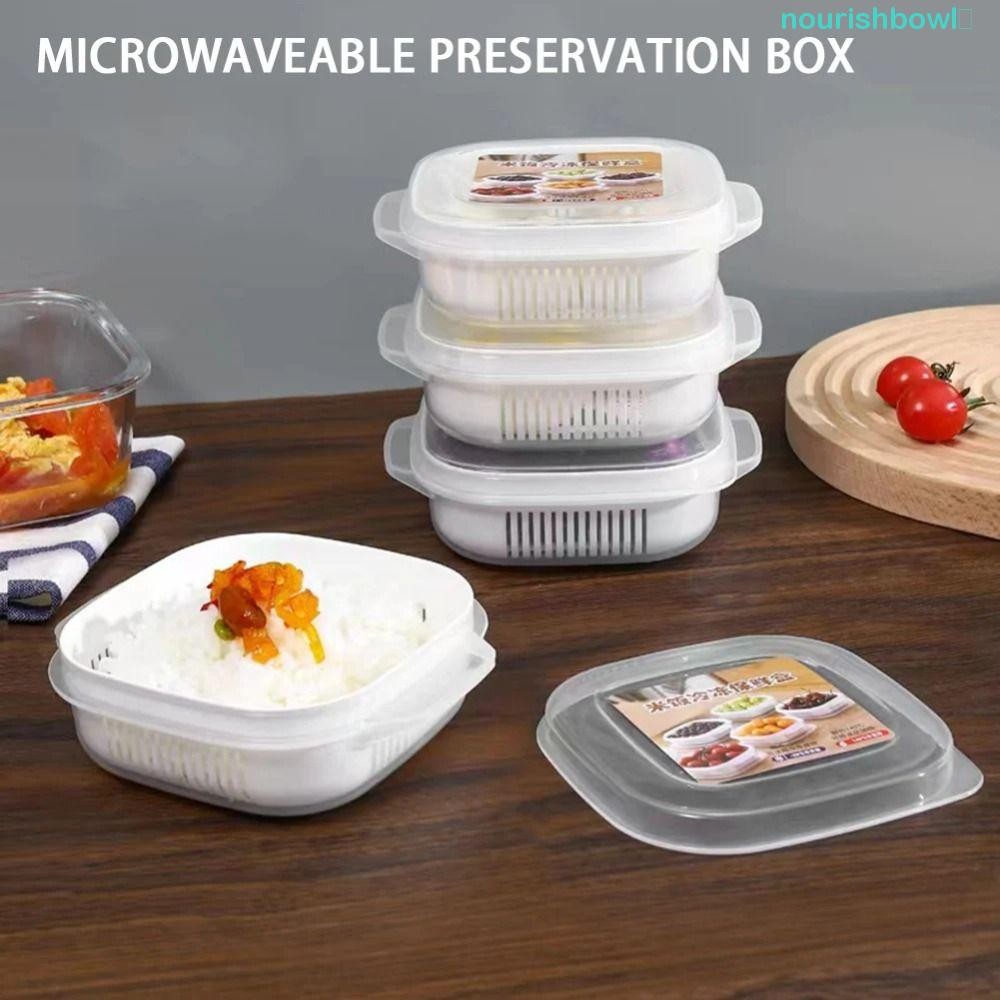 NOURISHBOWL 6Pcs Food Storage Containers, Double Layer with Lids Fruit ...